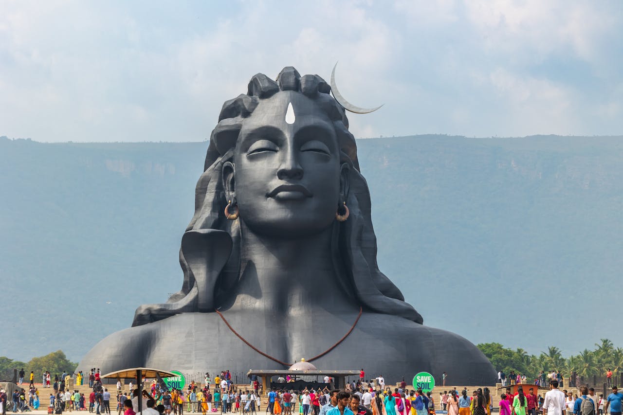 Explore the iconic Adiyogi Shiva statue at Isha Foundation, Coimbatore, India.